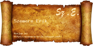 Szemere Erik névjegykártya
