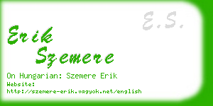 erik szemere business card